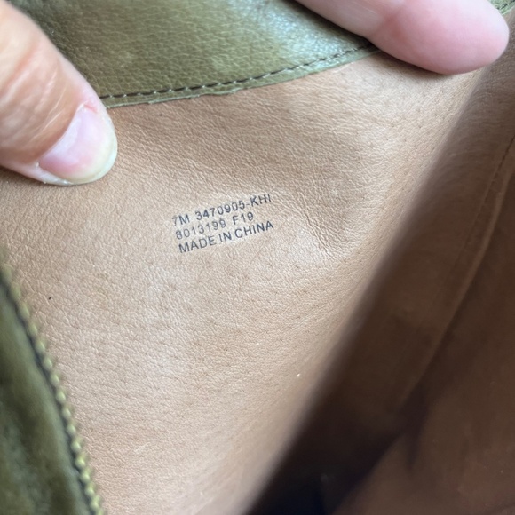 Frye Reed Sz 7M Olive Green Suede Side Zipper Tall Casual Dress Heeled Boots - Picture 6 of 12